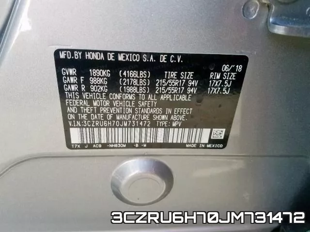 3CZRU6H70JM731472 фото 2