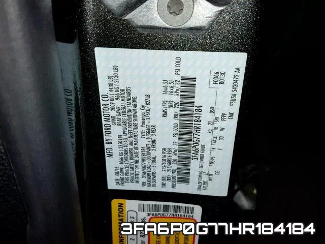3FA6P0G77HR184184 фото 2