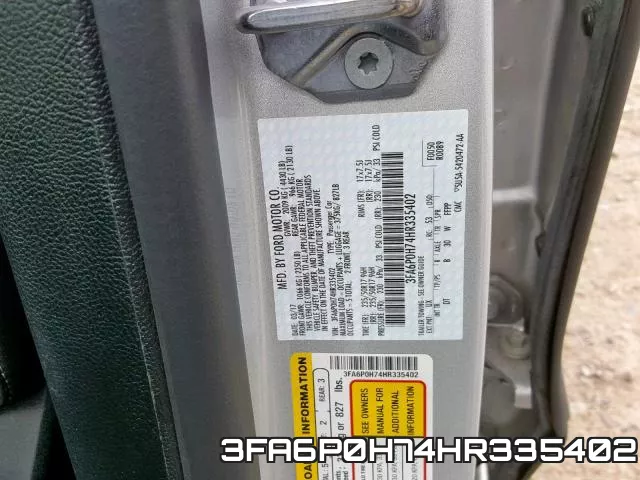 3FA6P0H74HR335402 фото 2