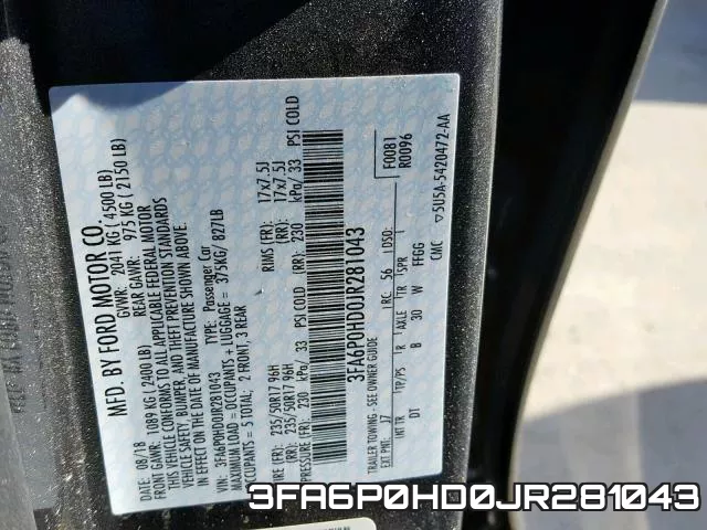 3FA6P0HD0JR281043 фото 2