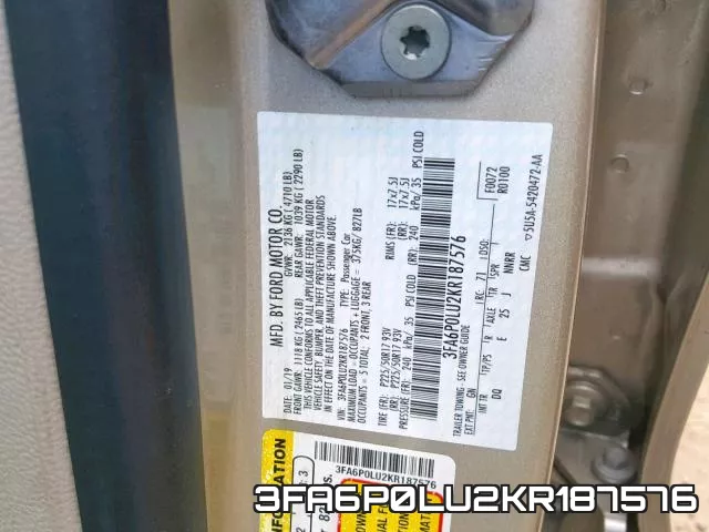 3FA6P0LU2KR187576 фото 2