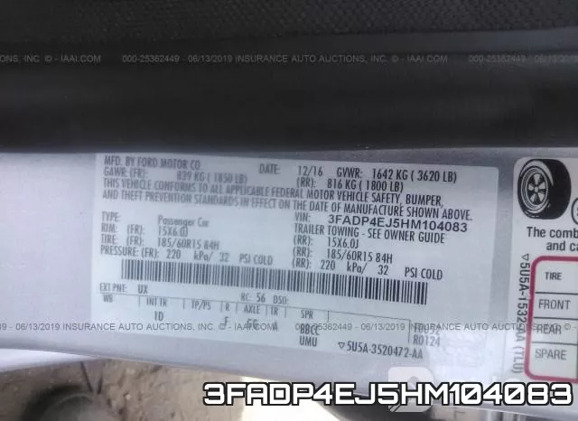 3FADP4EJ5HM104083 фото 10