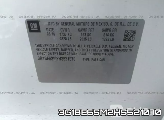 3G1BE6SM2HS521070 фото 10