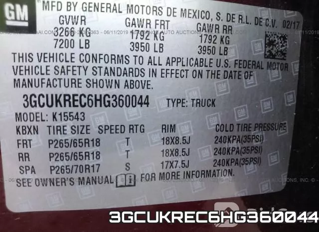 3GCUKREC6HG360044 фото 10