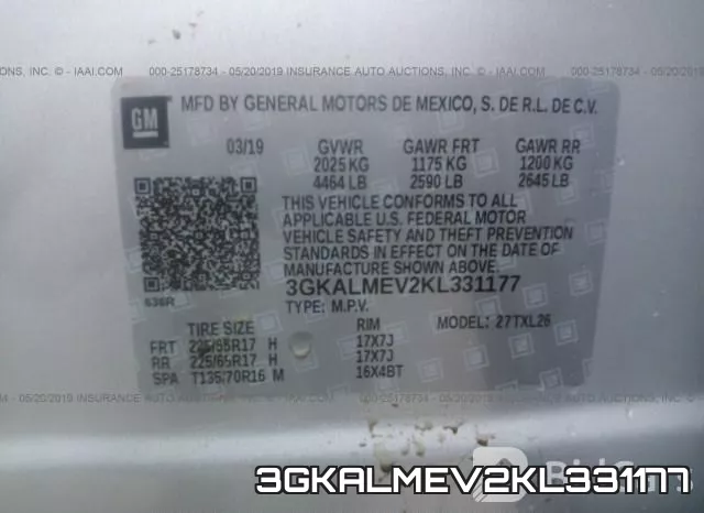 3GKALMEV2KL331177 фото 10