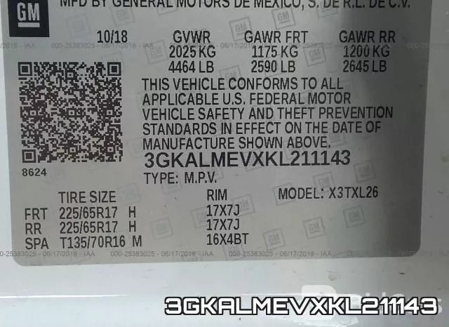 3GKALMEVXKL211143 фото 10