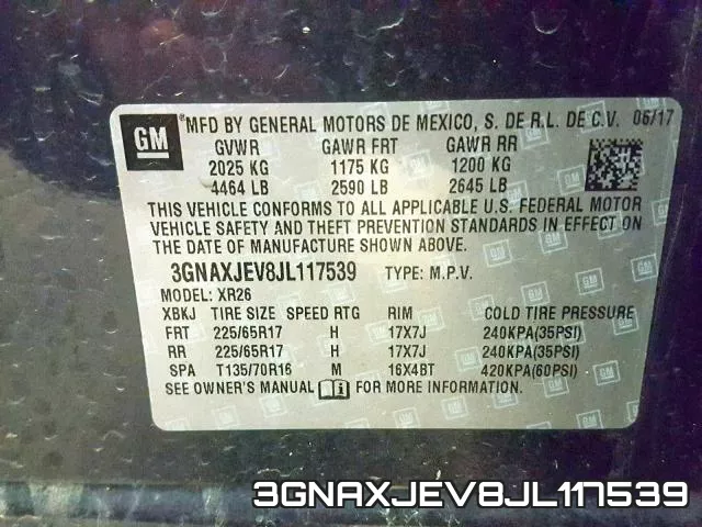 3GNAXJEV8JL117539 фото 2