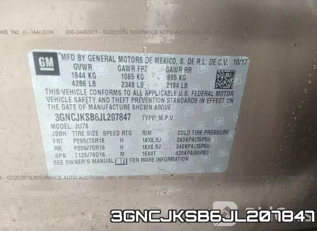 3GNCJKSB6JL207847 фото 10