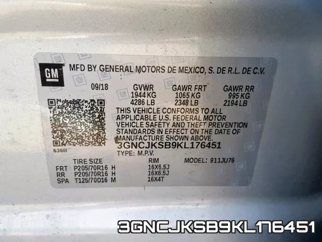 3GNCJKSB9KL176451 фото 2
