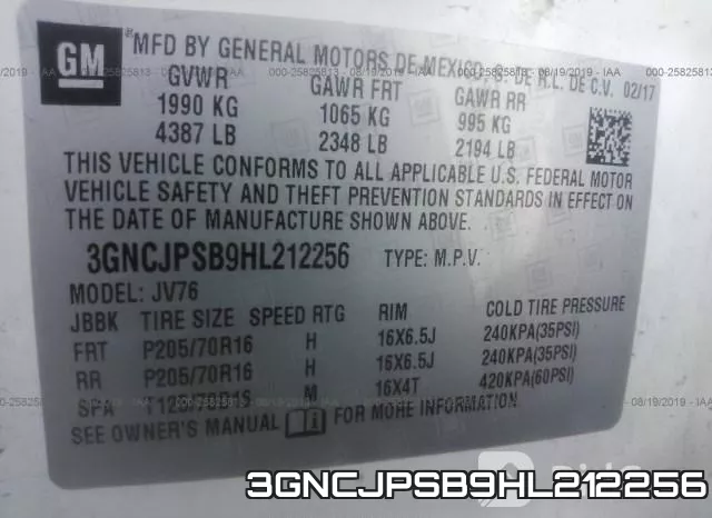 3GNCJPSB9HL212256 фото 10