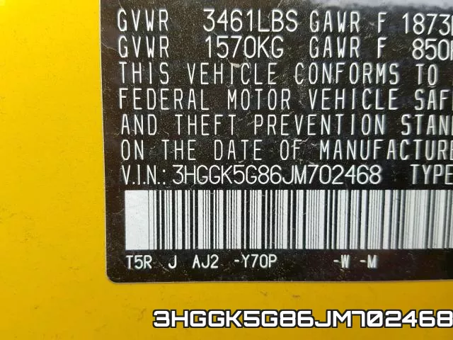 3HGGK5G86JM702468 фото 2