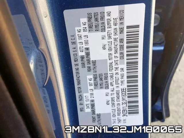 3MZBN1L32JM180065 фото 2