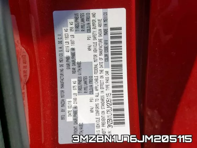 3MZBN1U76JM205115 фото 2