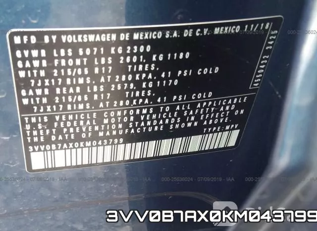 3VV0B7AX0KM043799 фото 10
