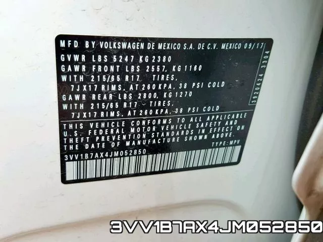 3VV1B7AX4JM052850 фото 2