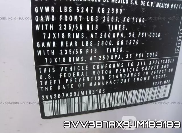 3VV3B7AX9JM183183 фото 10