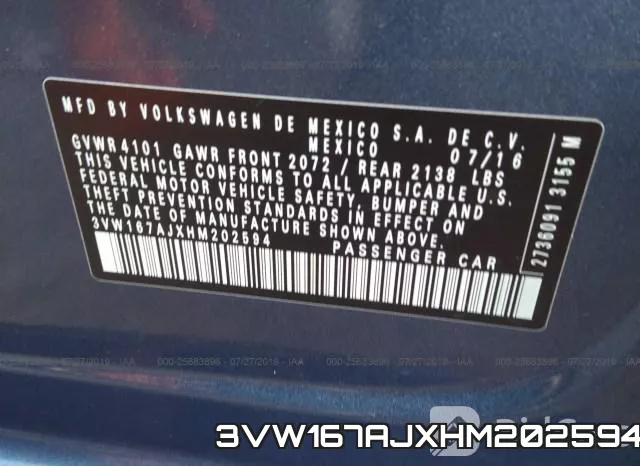 3VW167AJXHM202594 фото 10