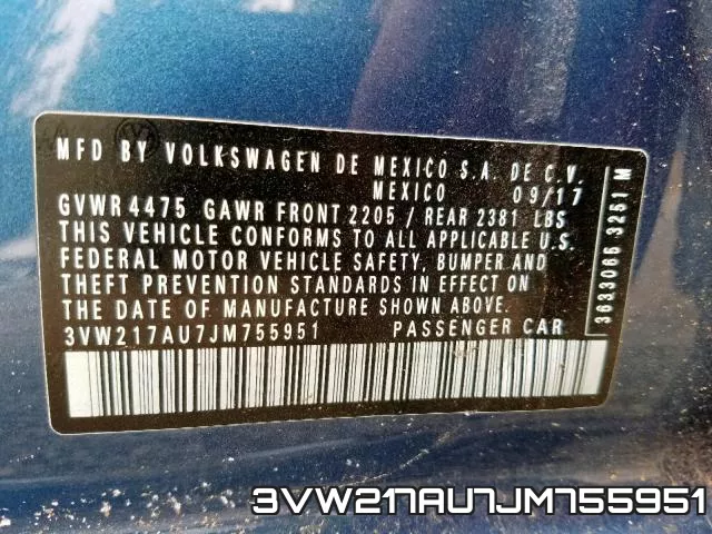 3VW217AU7JM755951 фото 2