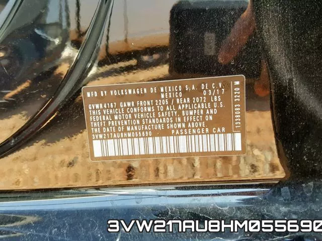 3VW217AU8HM055690 фото 2
