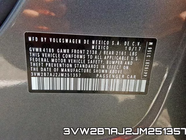3VW2B7AJ2JM251357 фото 2