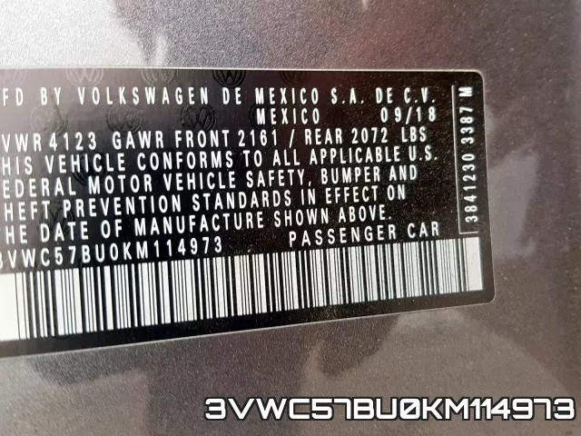 3VWC57BU0KM114973 фото 2