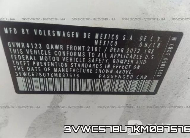 3VWC57BU7KM087576 фото 10