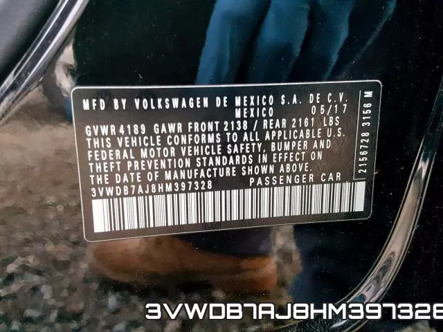 3VWDB7AJ8HM397328 фото 2