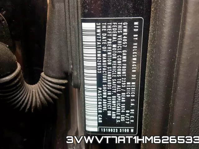 3VWVT7AT1HM626533 фото 2