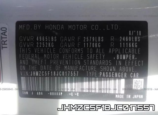 JHMZC5F18JC017557 фото 10