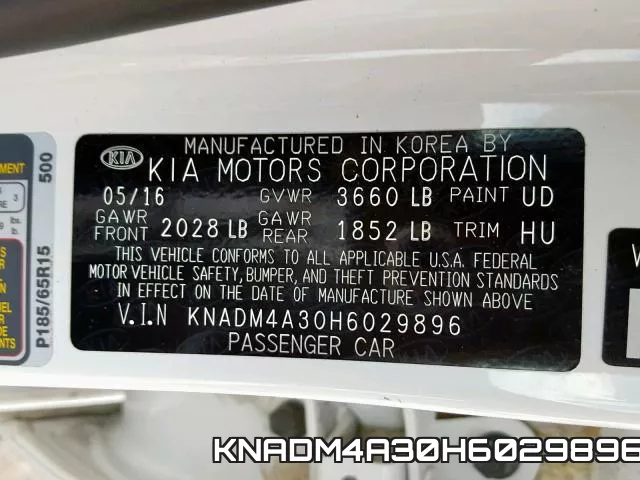 KNADM4A30H6029896 фото 2