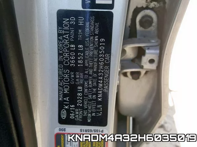 KNADM4A32H6035019 фото 2