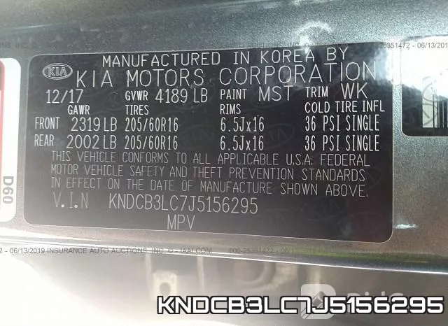 KNDCB3LC7J5156295 фото 10