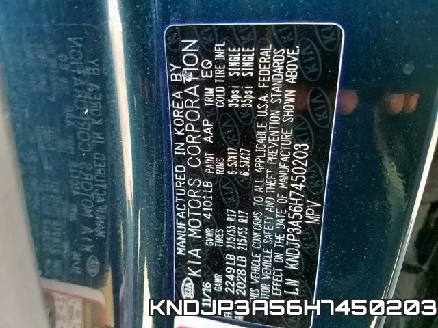 KNDJP3A56H7450203 фото 2