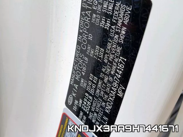 KNDJX3AA9H7441671 фото 2