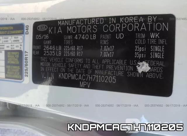 KNDPMCAC7H7110205 фото 10