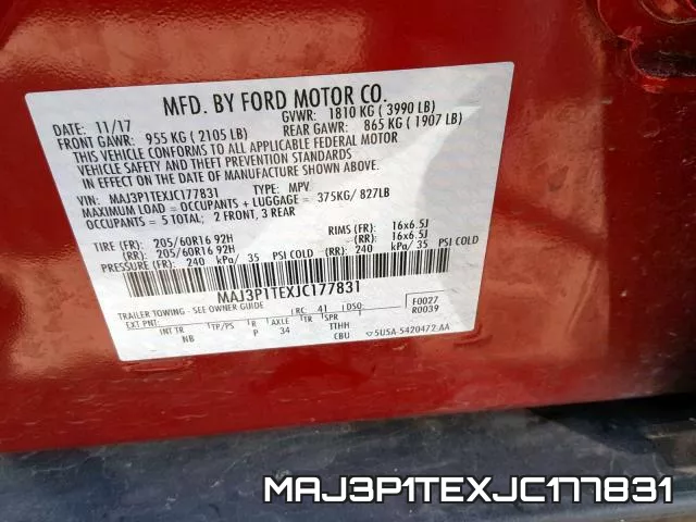 MAJ3P1TEXJC177831 фото 2