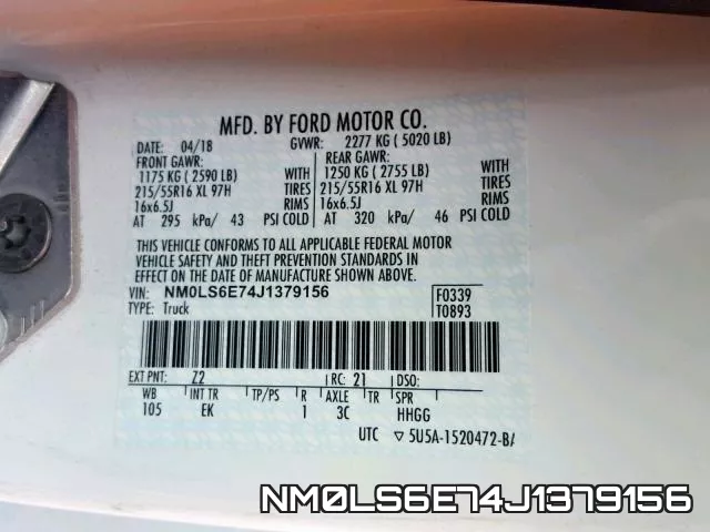 NM0LS6E74J1379156 фото 2