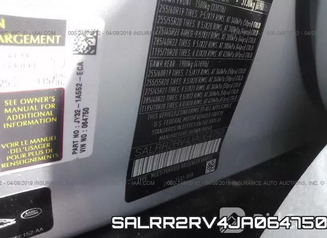 SALRR2RV4JA064750 фото 10