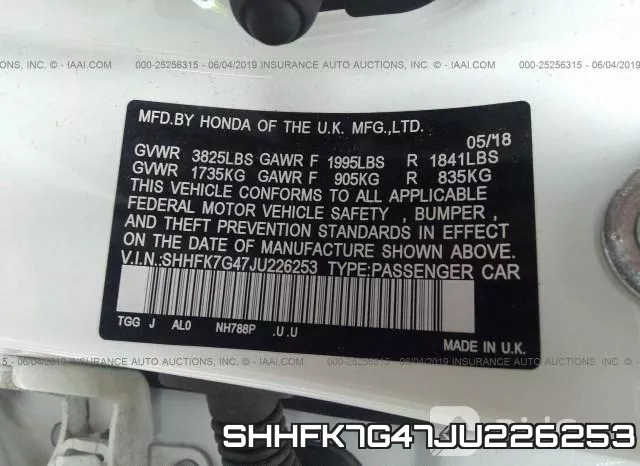 SHHFK7G47JU226253 фото 10