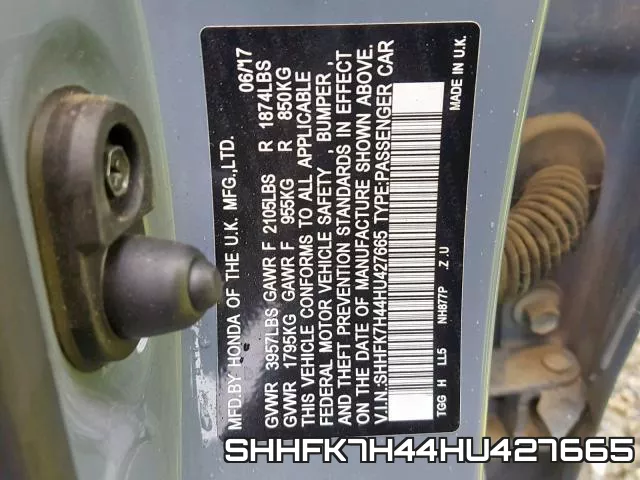 SHHFK7H44HU427665 фото 2