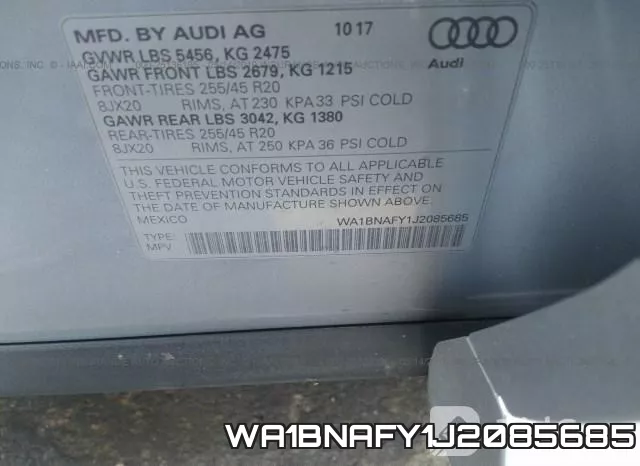 WA1BNAFY1J2085685 фото 10