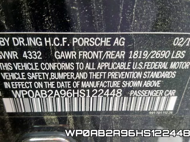 WP0AB2A96HS122448 фото 2