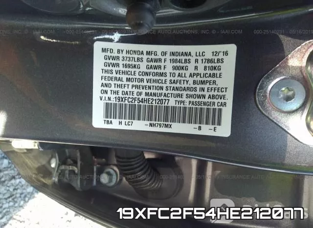 19XFC2F54HE212077 фото 10
