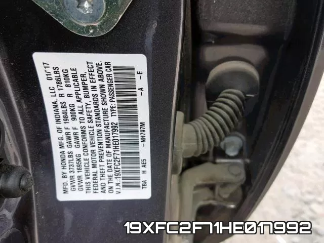19XFC2F71HE017992 фото 2