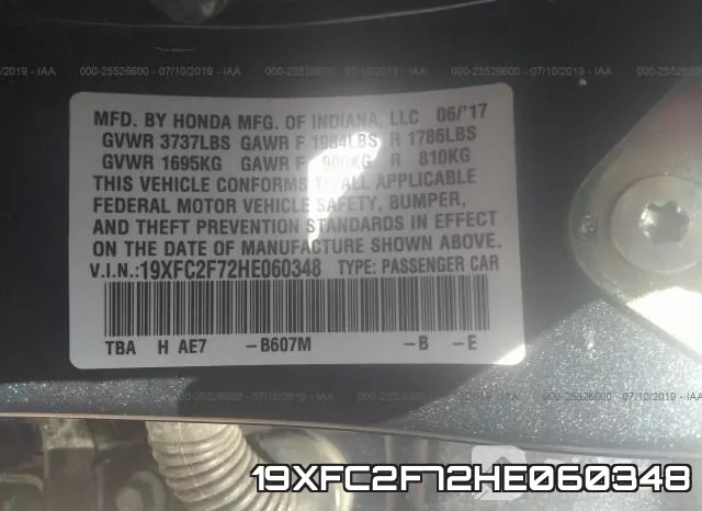 19XFC2F72HE060348 фото 10