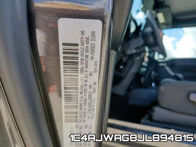 1C4AJWAG8JL894815 фото 2