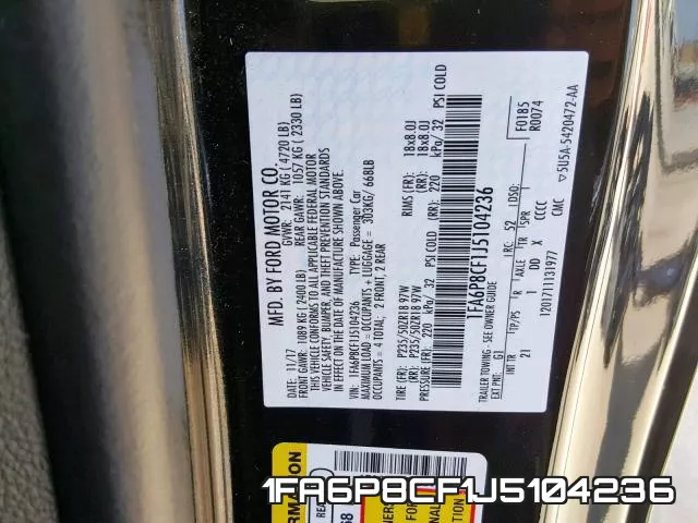 1FA6P8CF1J5104236 фото 2