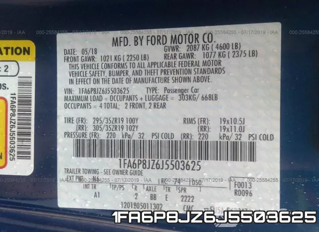 1FA6P8JZ6J5503625 фото 10
