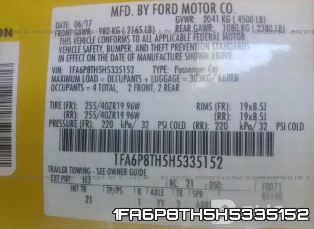 1FA6P8TH5H5335152 фото 10
