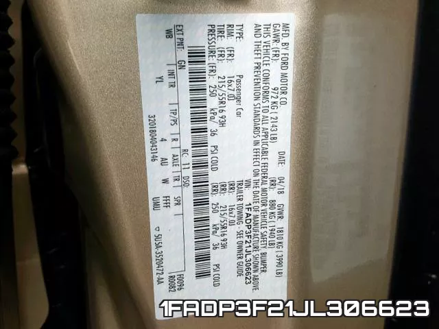 1FADP3F21JL306623 фото 2